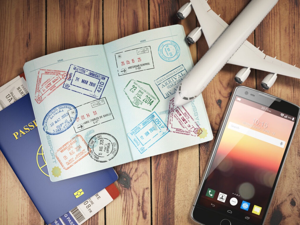 Travel and tourism concept Passport with visas and boarding pas › 스타일리쉬 플레이스